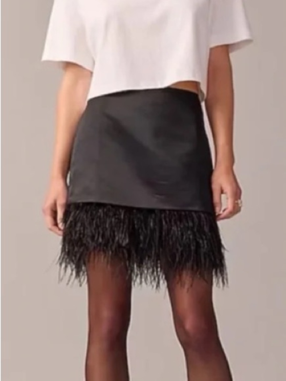 J. Crew Black Mini Skirt with Feather Hem - Picture 4 of 4